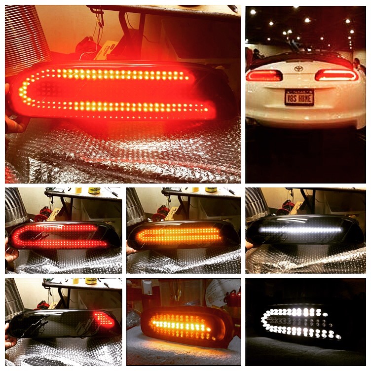 Ver. 1) Car Shop Glow TOYOTA SUPRA JZA80 Custom LED tail lights.  (smoked)